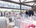 Photo de la terrasse couverte pour repas assis au sein du Palais Atlantia de la Baule